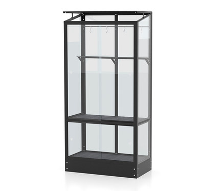 Schwarzes Vitavia Balkongewächshaus mit Standfundament.