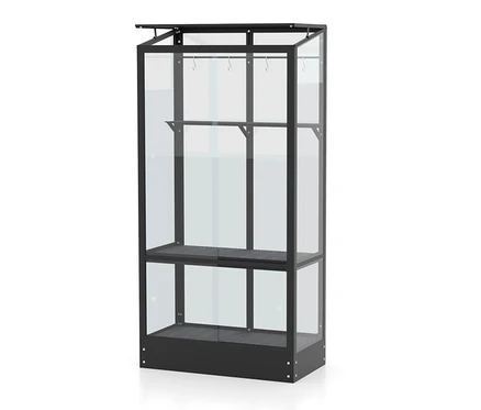 Schwarzes Vitavia Balkongewächshaus mit Standfundament.