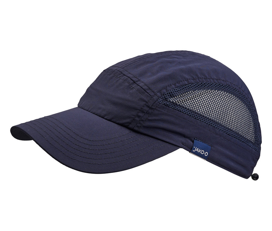 Marineblaue JAKO-O Baseballcap liegt auf einem weißen Hintergrund.