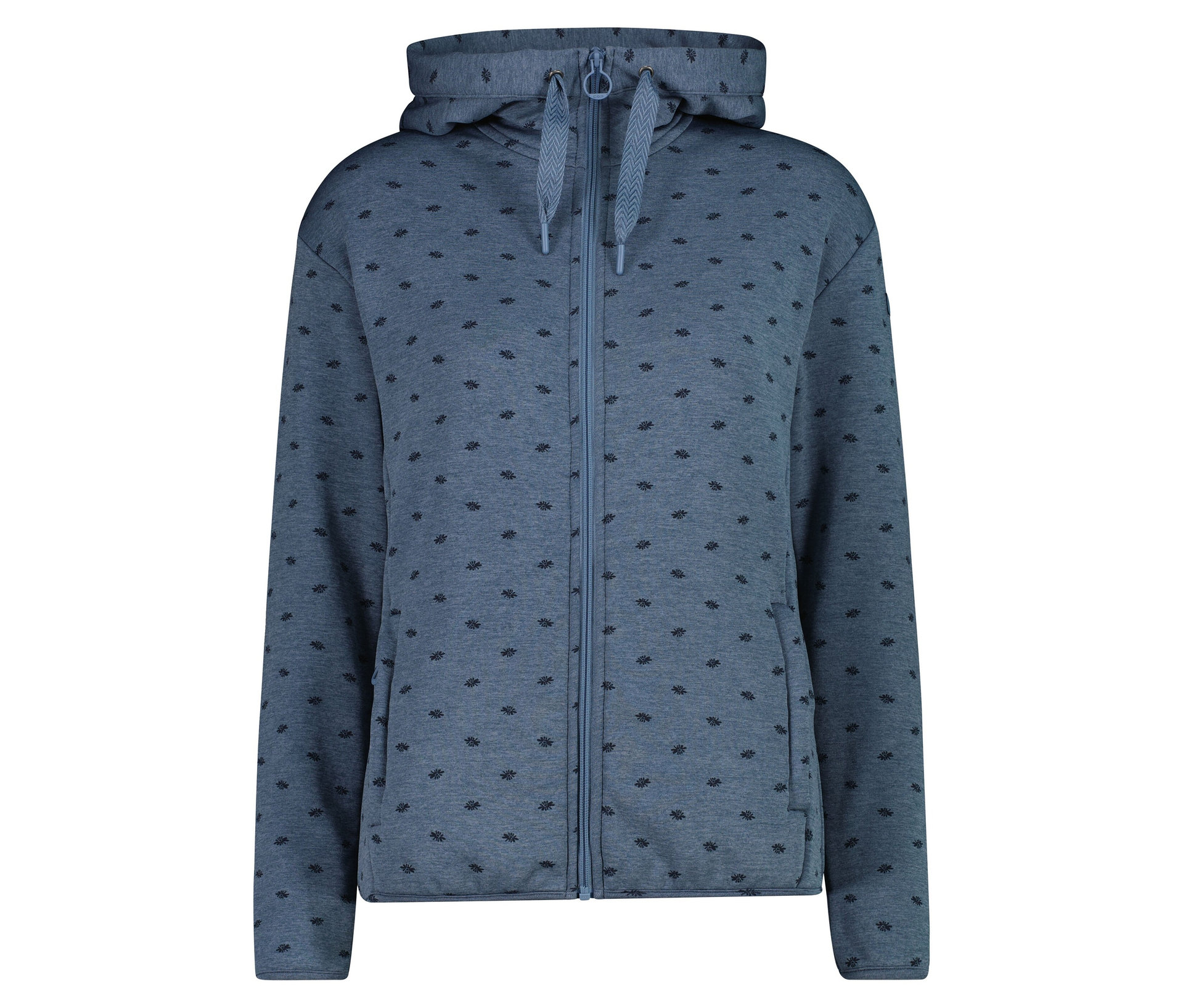 CMP Damen-Fleece-Jacke mit Kapuze - Damen - Gr. 44 - blau/print