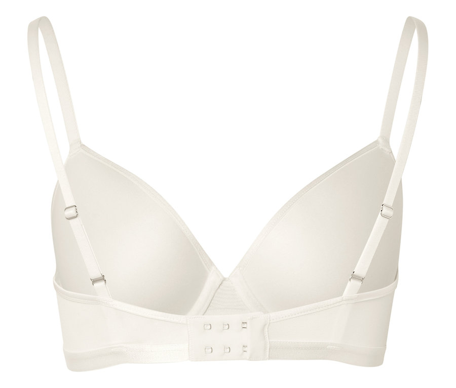 Rückansicht von Spacer-BH mit verstellbaren Trägern und Hakenverschluss.