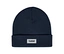 Dunkelblaue hummel® »HMLJR Knit Beanie« mit umgeschlagenem Rand und weißem hummel-Logoetikett.