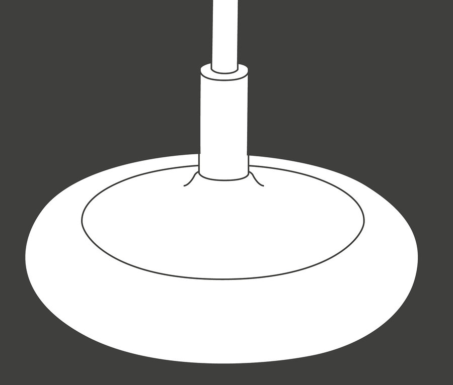 Illustration eines weißen Topstar-Rollhockers »BONANZA« auf grauem Hintergrund.