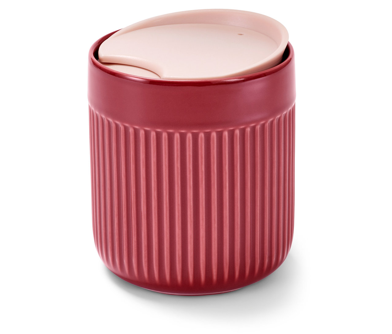 Porzellanbecher mit Deckel, berry.