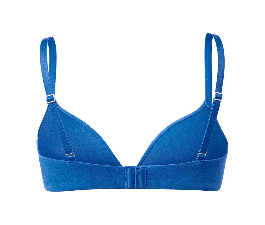 Detailansicht eines blauen Softschalen-BHs.