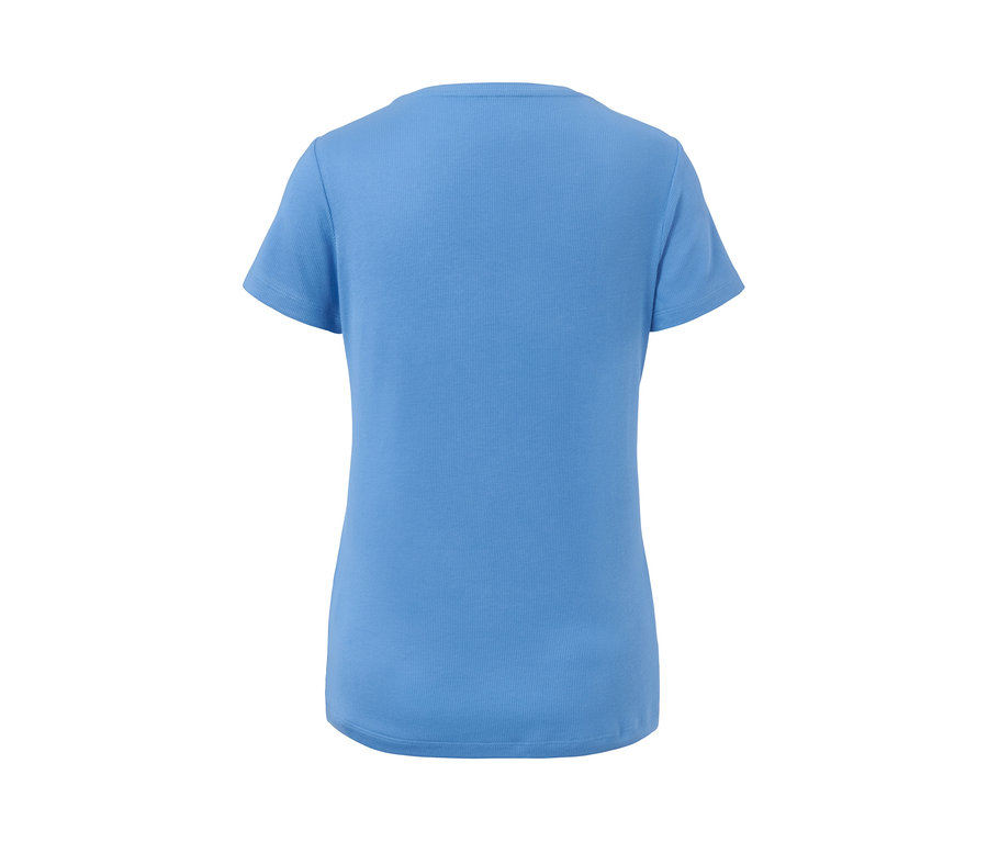 Blauer Shorty-Pyjama aus Rippe.