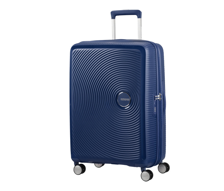 Blauer American Tourister Hartschalen-Koffer »Soundbox« Spinner, mittel, in Midnight Navy.