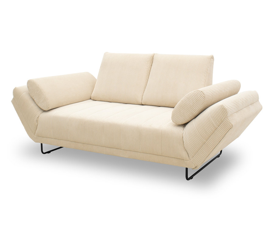 Ein cremefarbenes DOMO collection Daybed »Molde Leif105« vor einem weißen Hintergrund.