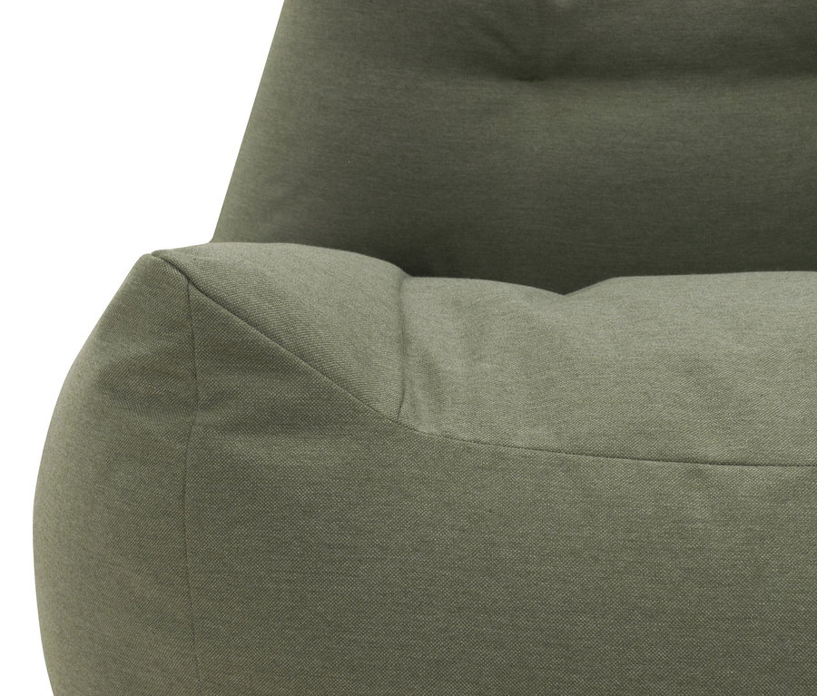 Detailansicht eines Loungesessels der DOMO collection mit Sunbrella®-Stoff, Bamboo.