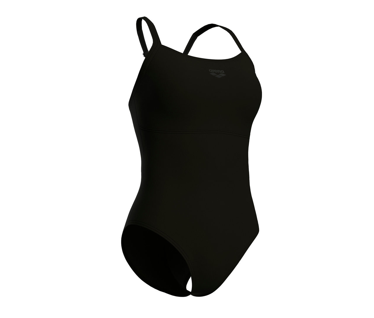 Schwarzer arena Feel Damen Badeanzug Solid Lightdrop Back Bustier.