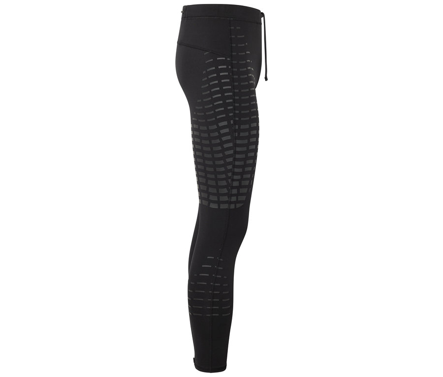 Schwarze Leggings mit reflektierenden Elementen.