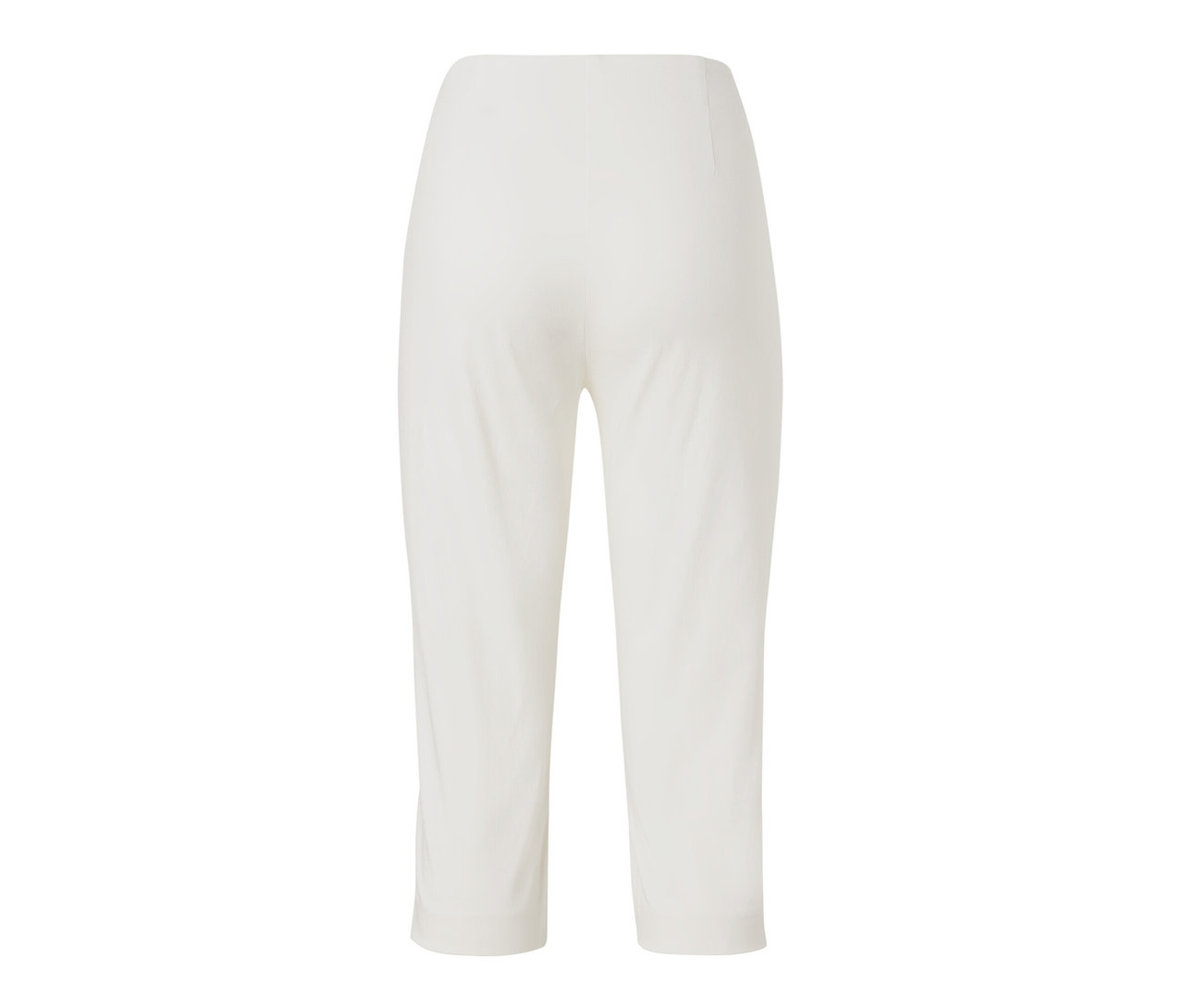 Weiße 3/4-Stretchhose.