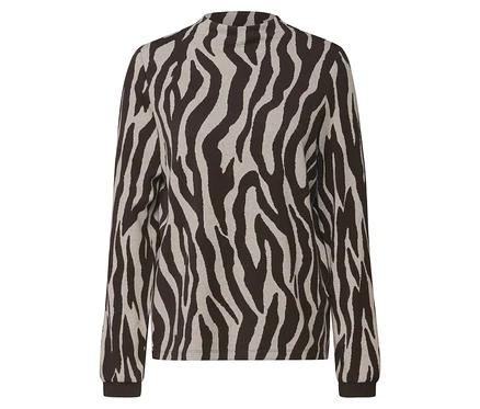 Street One Jacquard-Shirt mit Zebra-Muster.