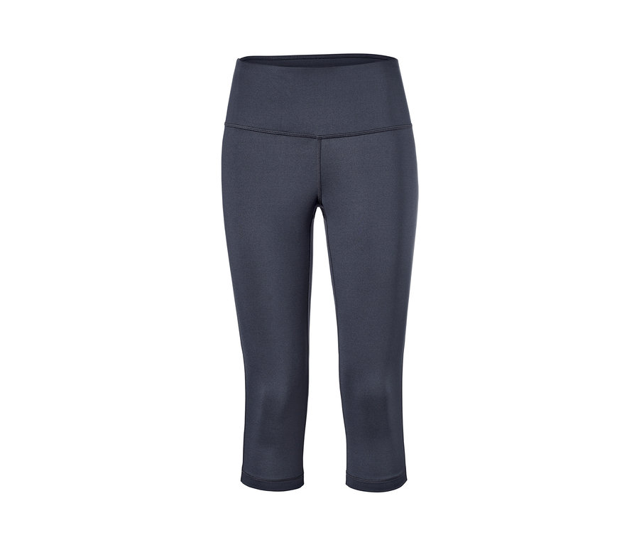 Eine dunkelgraue Super-Soft-3/4-Sporttight vor weißem Hintergrund.