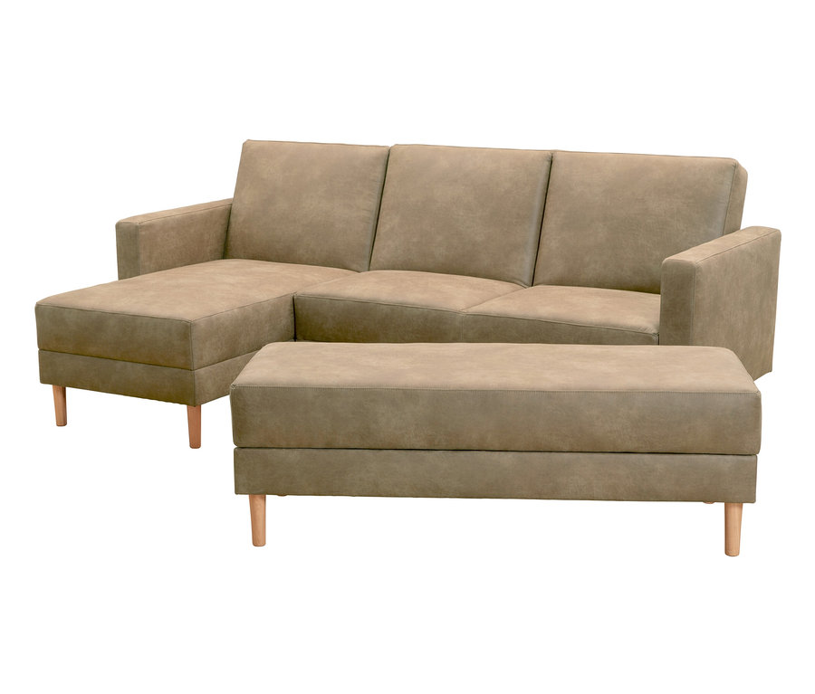 Federkern-Eckschlafsofa »Just More« mit Stauraumbank, sahara.