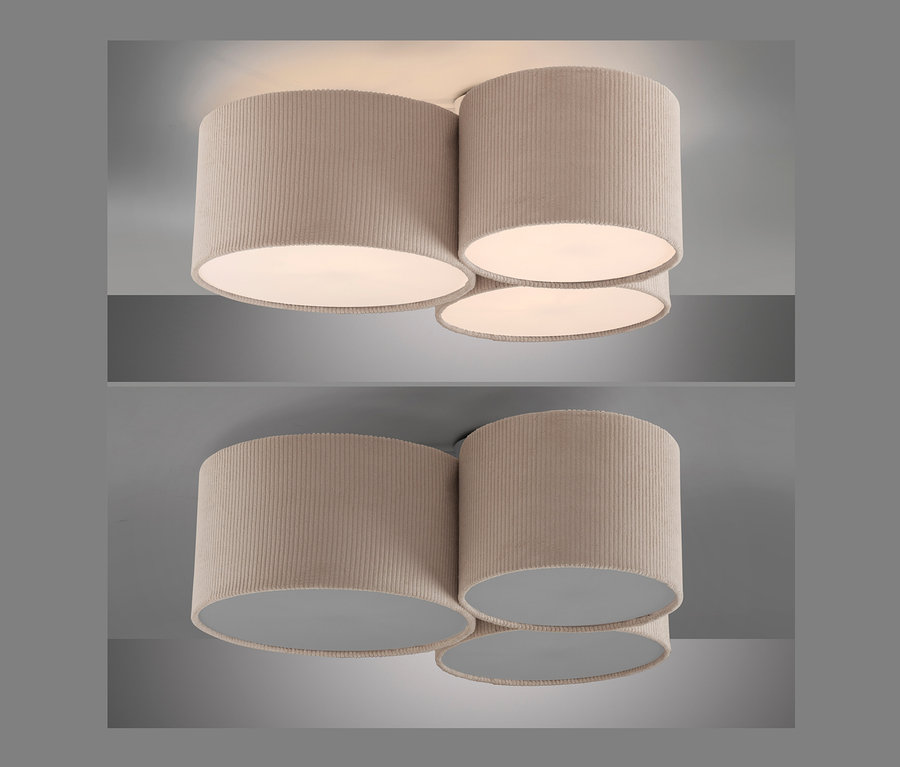 Vier beige JUST LIGHT Deckenleuchte »DURO«.