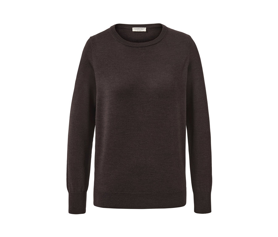 Brauner Merino-Feinstrickpullover.