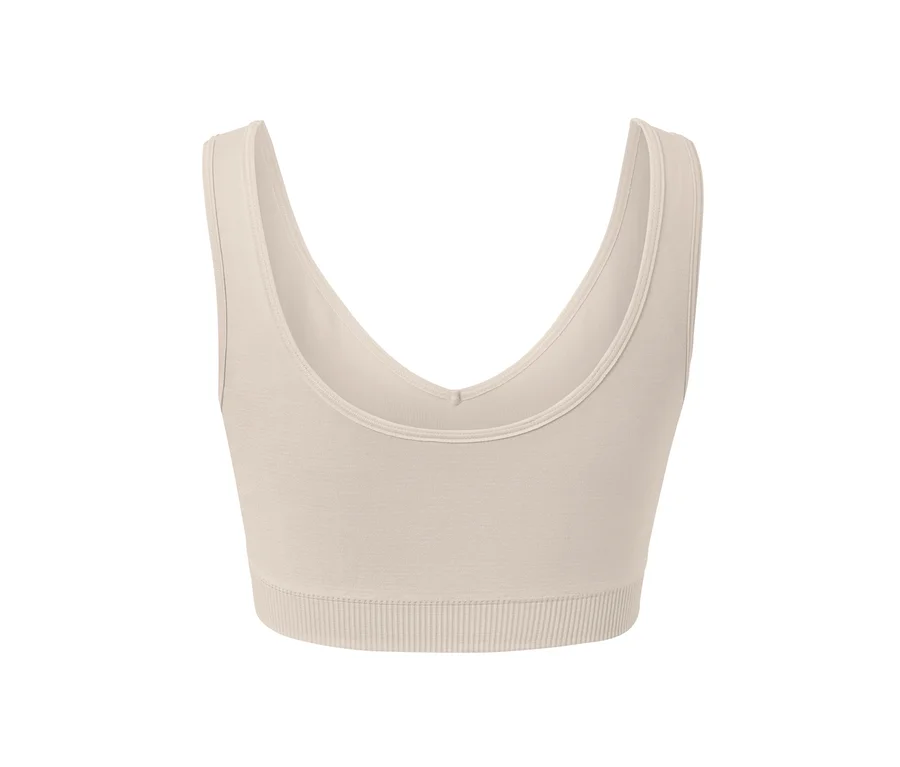 Detailansicht eines offwhite Seamless-Sport-Bustiers.