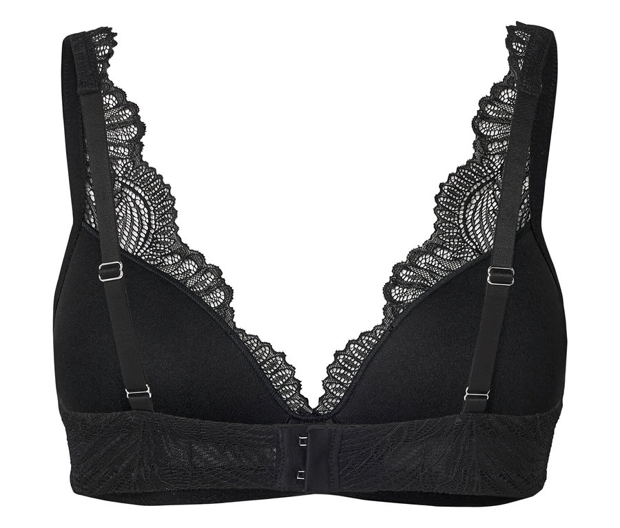 Schwarzer BH mit Spitzenbesatz.