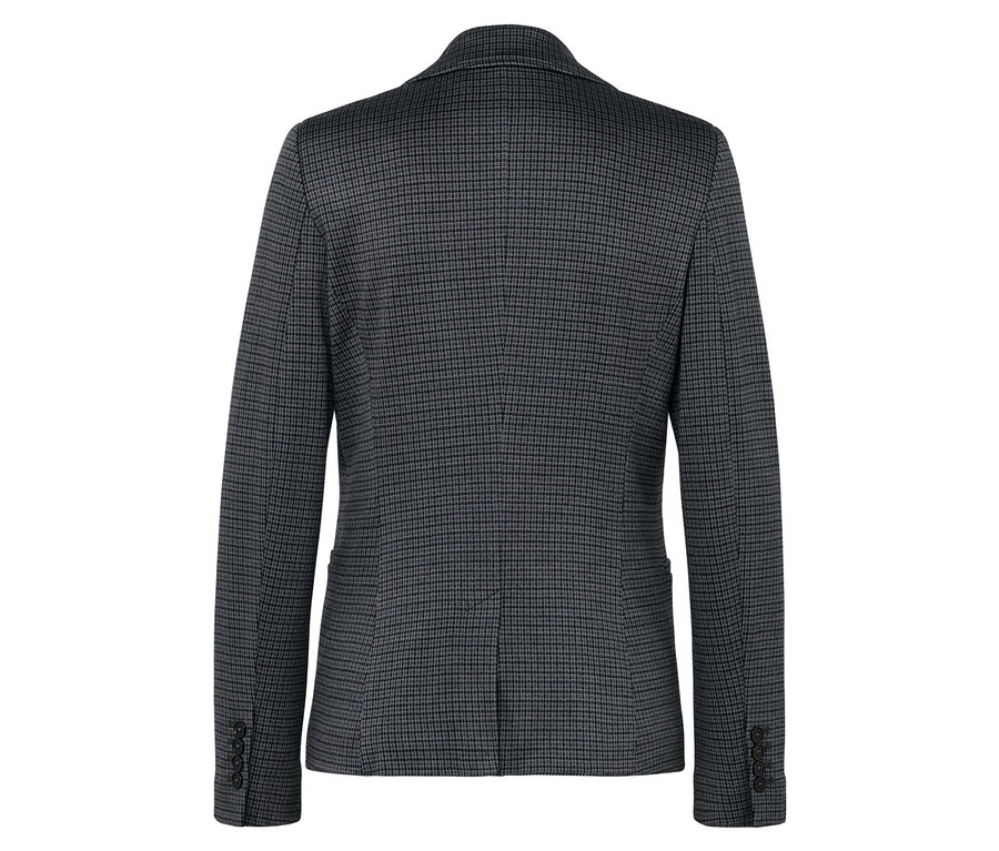 Detail der Rückseite eines karierten Sakkos.