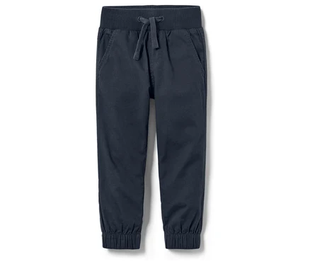 Marineblaue Jogginghose mit elastischem Bund und Kordelzug.
