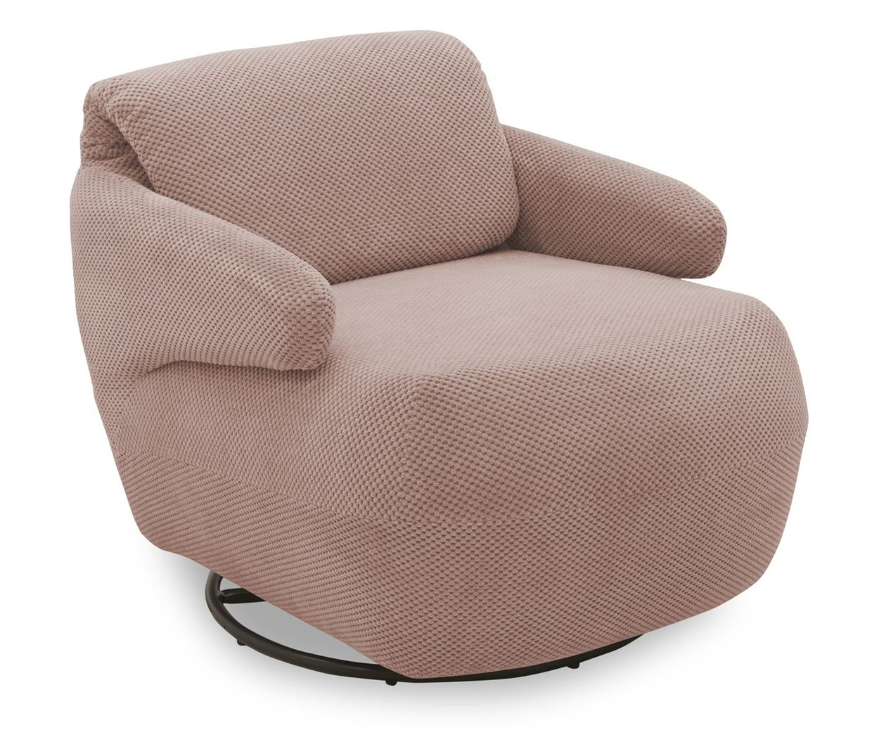 Rosa Domo Drehsessel »Valencia« mit Dreh- und Wippfunktion auf schwarzem Drehfuss.