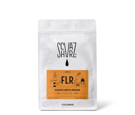 Eine Packung Schvarz - FLR Espresso - 250 g Ganze Bohne.