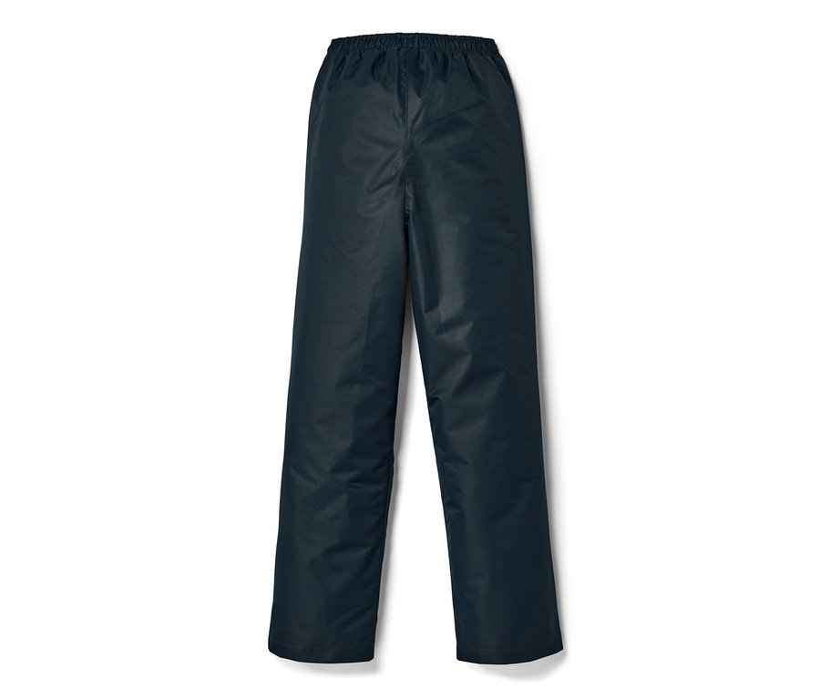 Eine marineblaue Kinder-Regenhose.