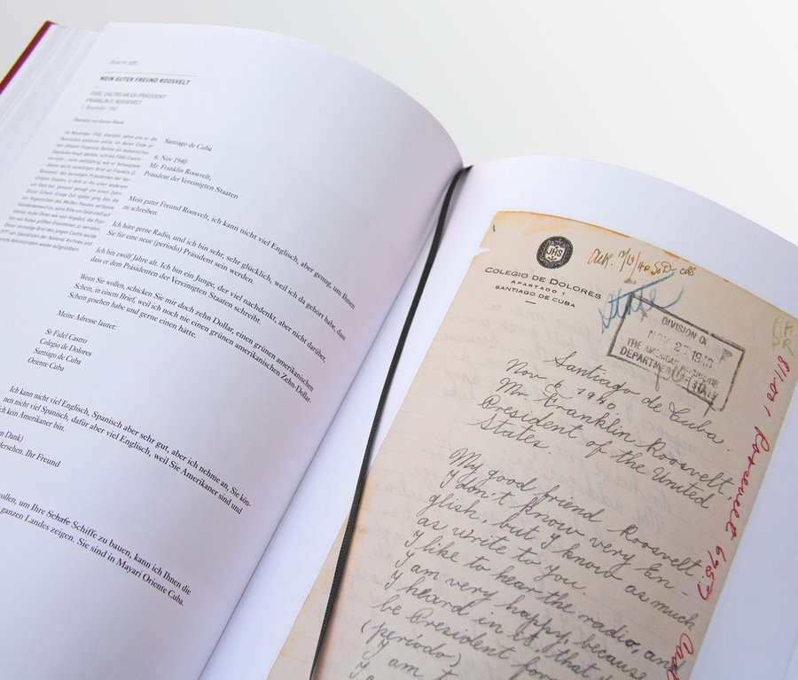 Offenes Buch mit Text und einem Bild von einem Brief. Buch: »Letters of Note – Briefe, die die Welt bedeuten«