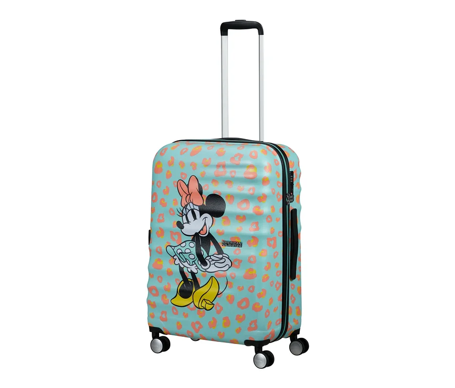 Ein mittelgroßer American Tourister Wavebreaker Koffer mit »Minnie Mouse« Motiv.