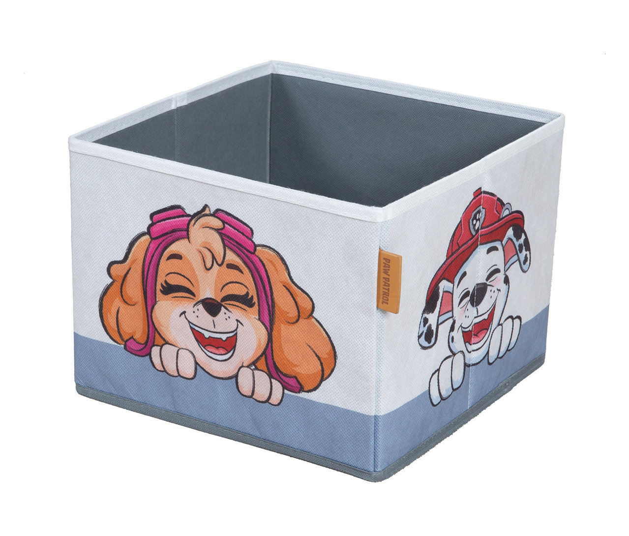 Aufbewahrungsbox mit Paw Patrol-Motiven von Skye und Marshall.