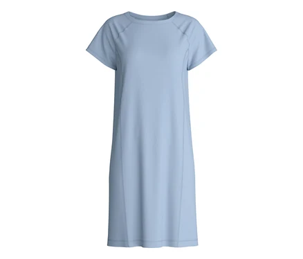 CALIDA DEEPSLEEPWEAR Kühlendes Nachthemd in Hellblau mit Rundhalsausschnitt und kurzen Raglanärmeln.