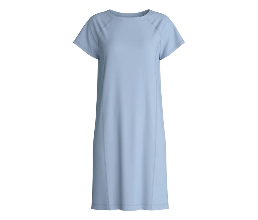 CALIDA DEEPSLEEPWEAR Kühlendes Nachthemd in Hellblau mit Rundhalsausschnitt und kurzen Raglanärmeln.