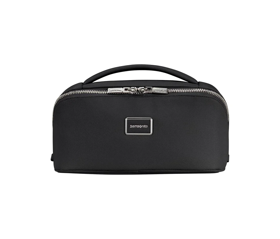 Schwarzes Samsonite IMAGE Toilet Kit Beautycase mit Reißverschluss und Tragegriff.