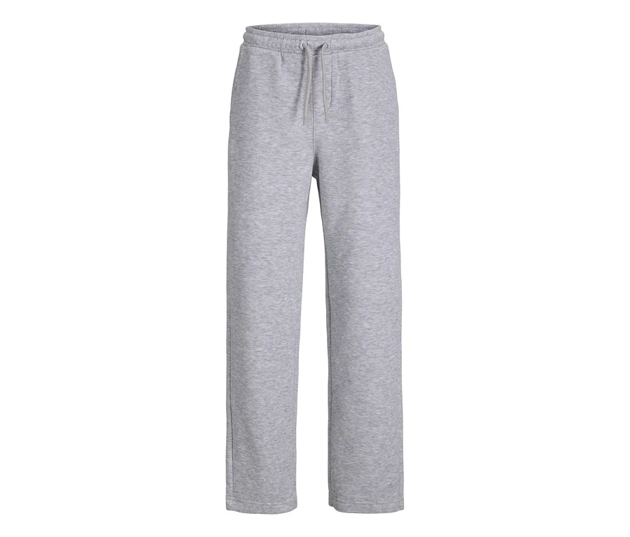 Graue Jack&Jones Bradley Sweatpants mit Kordelzugbund und geradem Bein.