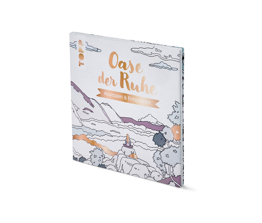Illustriertes Buch »Oase der Ruhe – ausmalen und entspannen«.