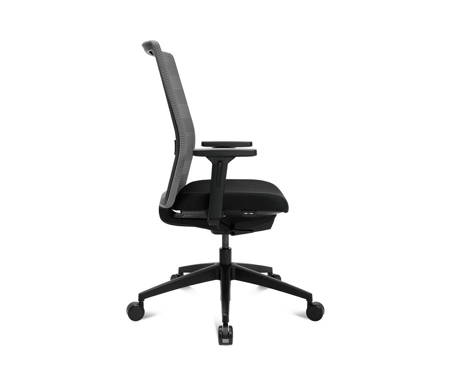 Seitenansicht eines grauen Topstar Bürostuhls »Airwork«.