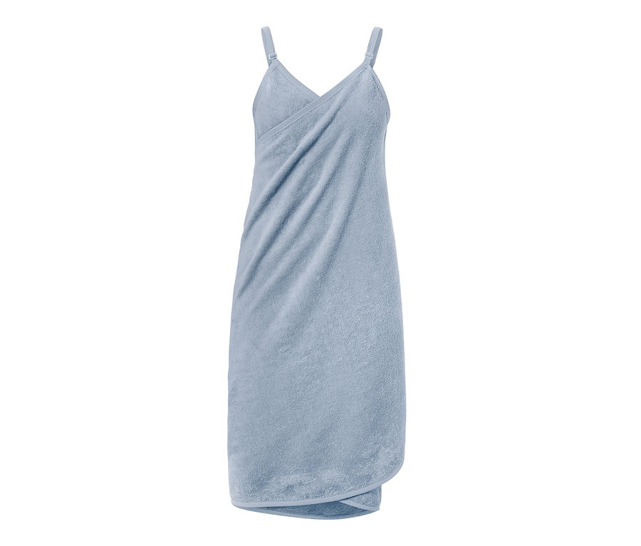 Helles blaues Handtuch-Kleid.