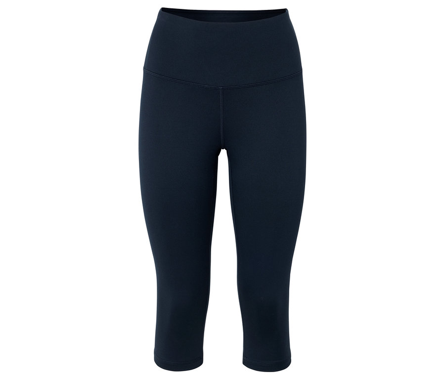 Marineblaue Leggings in Knielänge.