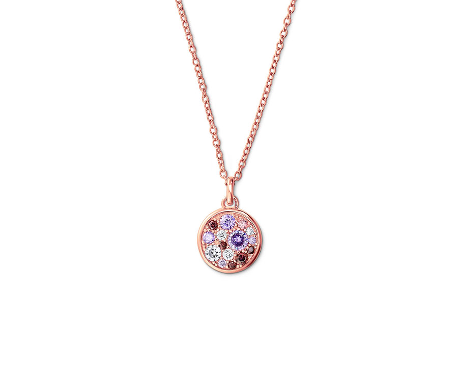 Nahaufnahme einer Kette aus 925er Silber, 18 Karat rosévergoldet, mit Zirkonia.