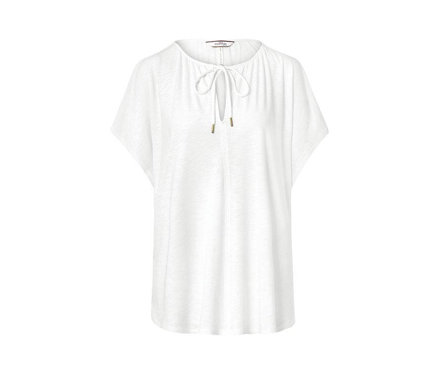 Weisses Blusenshirt mit Bindeband.