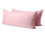Zwei rosa Microfaser-Kopfkissenbezüge, ca. 80 x 40 cm.