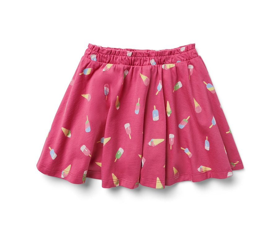 Pinkfarbener Kinder-Jerseyrock mit Hose, Eis-Print.