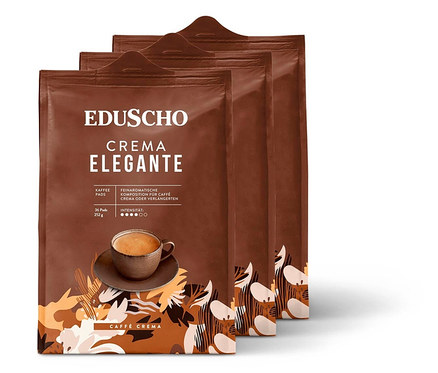 Drei Packungen Eduscho Crema Elegante - 3x36 Pads Kaffeepads.