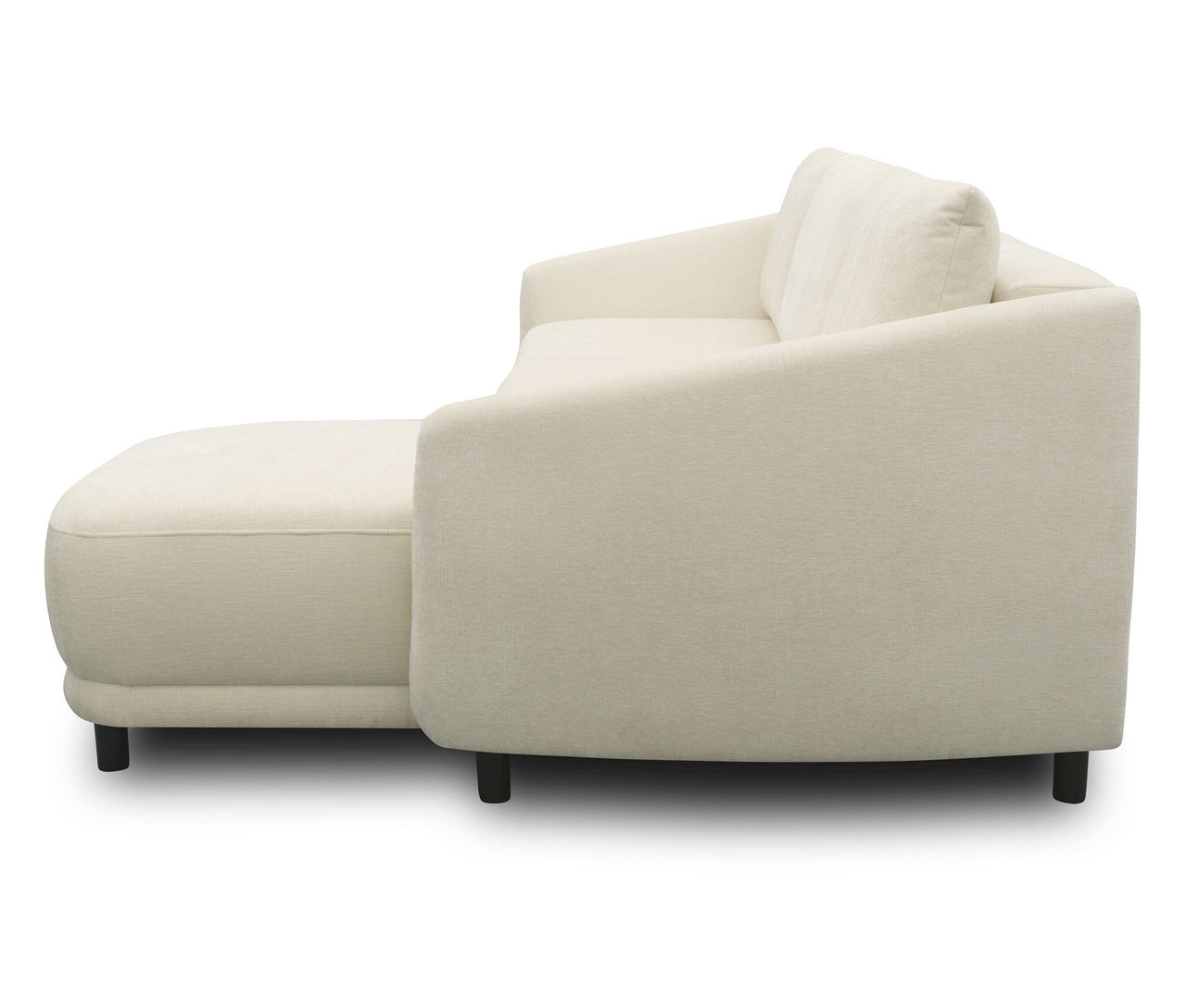 DOMO Ecksofa Longchair, rechtsbündig, creme.