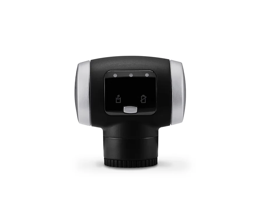 Detailaufnahme eines elektrischen Vakuum-Weinflaschenverschlusses.