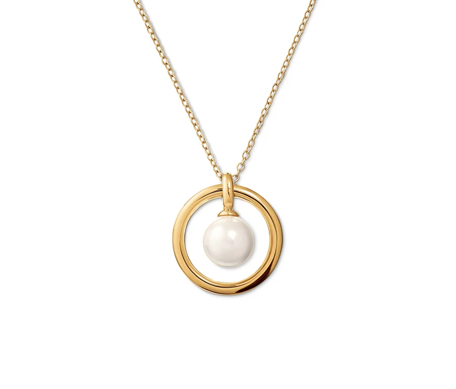 Goldene Kette mit Muschelkernperle.