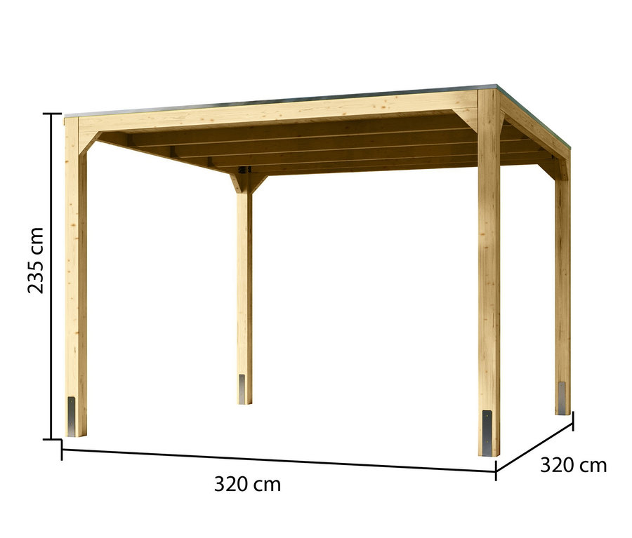 Abbildung des Karibu Pavillons »Markaska«, ca. 320 x 320 cm, 28 mm.