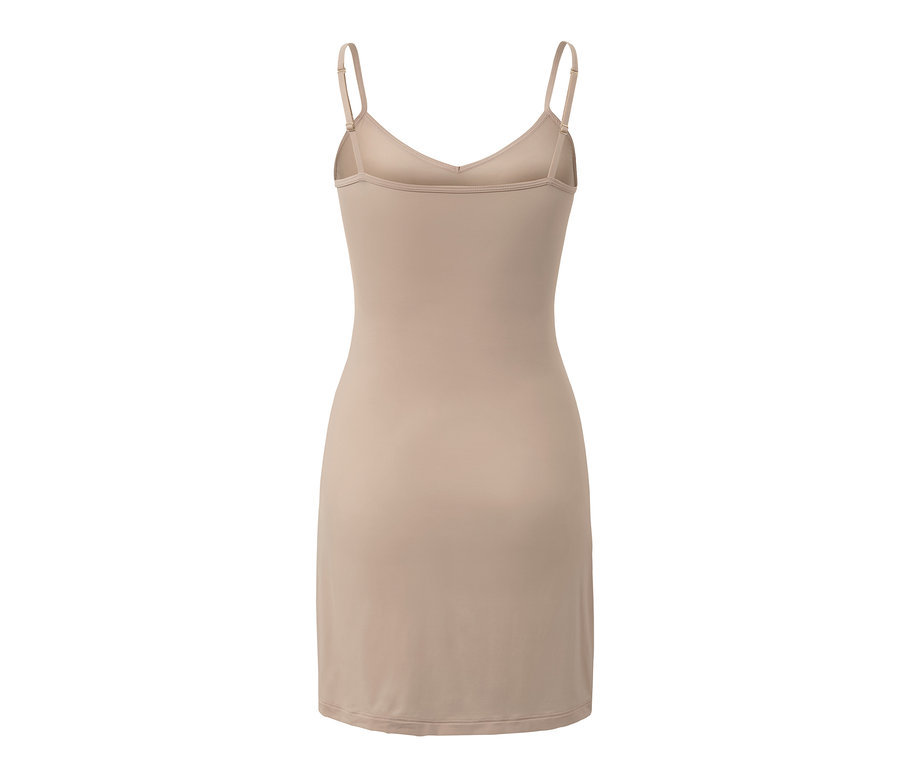 Rückansicht eines Unterkleids in Beige.