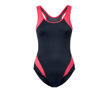 Blauer Sport-Badeanzug.